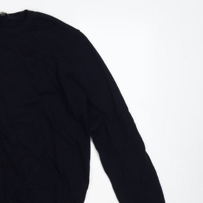 Uniqlo Men’s Navy Blue L Crew Neck Pullover Jumper Long Sleeve