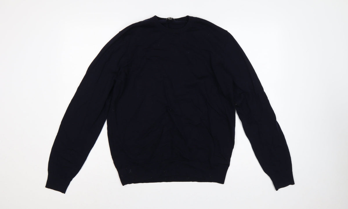 Uniqlo Men’s Navy Blue L Crew Neck Pullover Jumper Long Sleeve