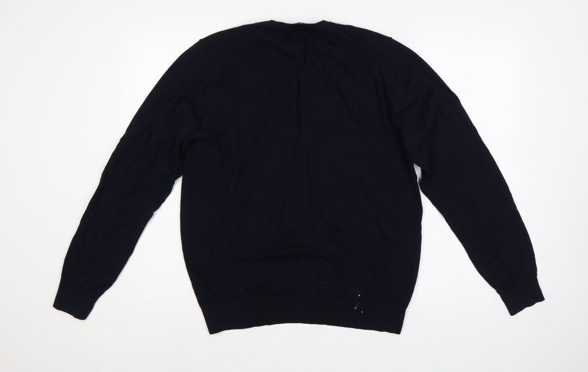 Uniqlo Men’s Navy Blue L Crew Neck Pullover Jumper Long Sleeve