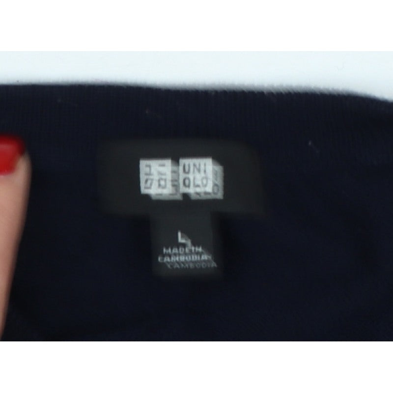 Uniqlo Men’s Navy Blue L Crew Neck Pullover Jumper Long Sleeve
