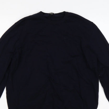 Uniqlo Men’s Navy Blue L Crew Neck Pullover Jumper Long Sleeve