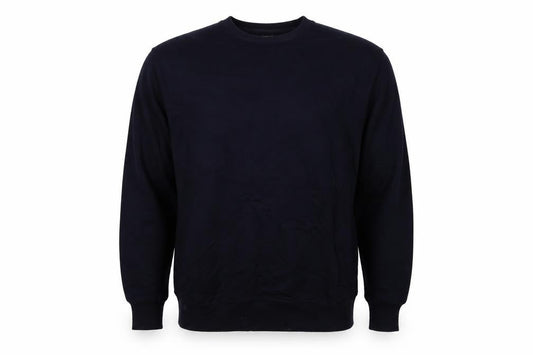 Front view of Uniqlo Men’s Navy Blue L Crew Neck jumper Long Sleeve