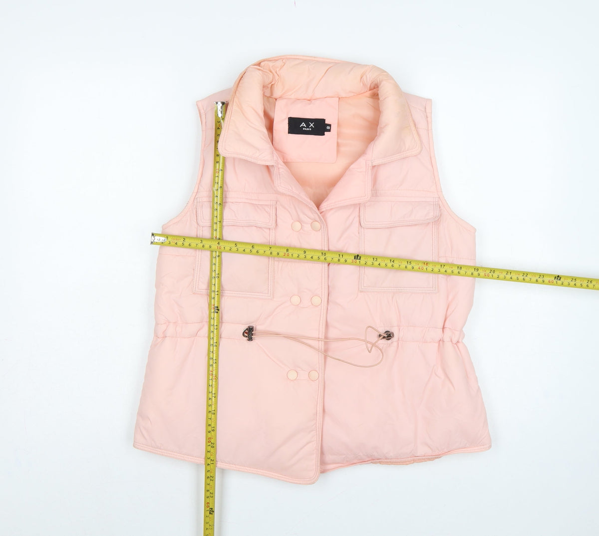 AX Paris Women Pink Size S Puffer Waistcoat Padded Snap Gilet
