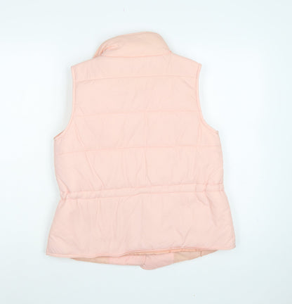 AX Paris Women Pink Size S Puffer Waistcoat Padded Snap Gilet