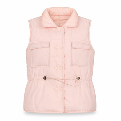 AX Paris Women Pink Size S Puffer Waistcoat Padded Snap Gilet