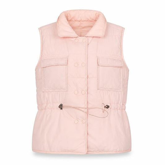 AX Paris Women Pink Size S Puffer Waistcoat Padded Snap Gilet