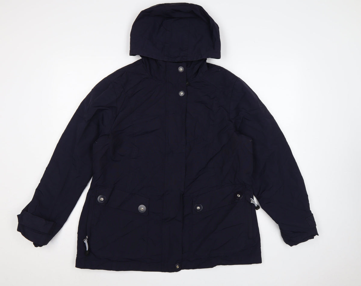 M&S Per Una Women’s Blue UK 16 Hooded Mid-Length Parka Coat