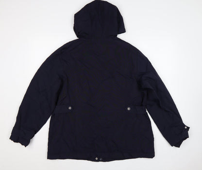 M&S Per Una Women’s Blue UK 16 Hooded Mid-Length Parka Coat