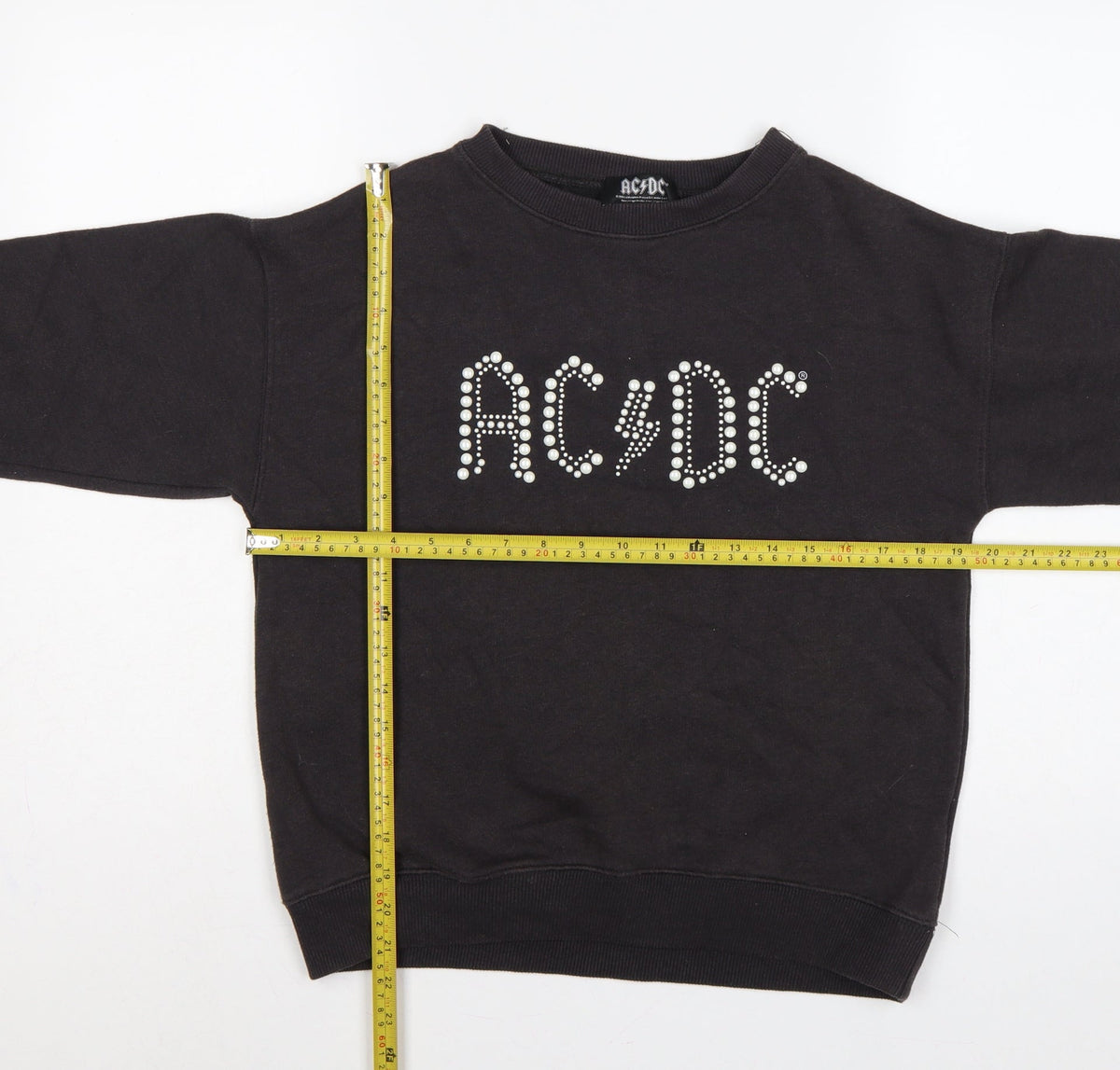AC/DC Girls Black Pearl Logo Pullover Sweatshirt 13-14 Years