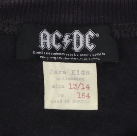 AC/DC Girls Black Pearl Logo Pullover Sweatshirt 13-14 Years