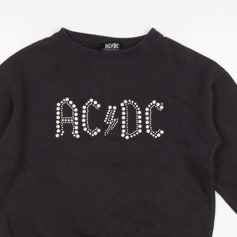 AC/DC Girls Black Pearl Logo Pullover Sweatshirt 13-14 Years