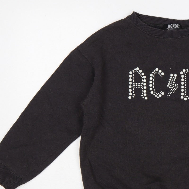 AC/DC Girls Black Pearl Logo Pullover Sweatshirt 13-14 Years