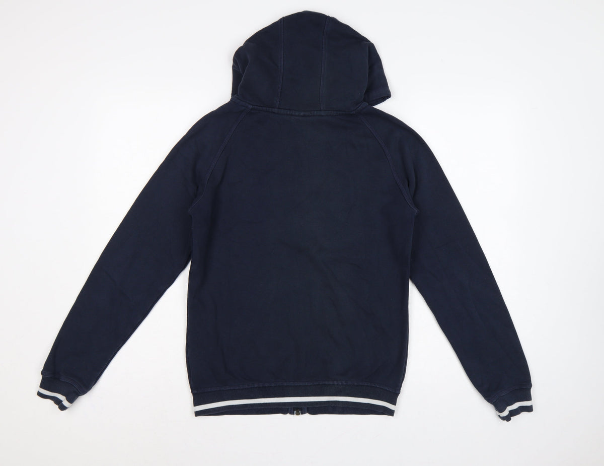 Adidas Women’s Blue UK 10 Full Zip Hooded Logo Fleece Hoodie