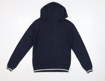 Adidas Women’s Blue UK 10 Full Zip Hooded Logo Fleece Hoodie