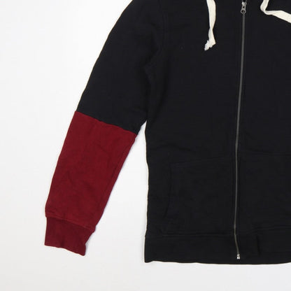 adidas Men’s Black Red S Full Zip Logo Hoodie