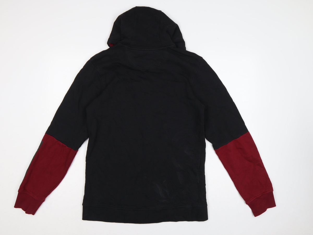 adidas Men’s Black Red S Full Zip Logo Hoodie