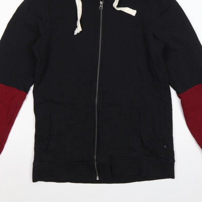 adidas Men’s Black Red S Full Zip Logo Hoodie