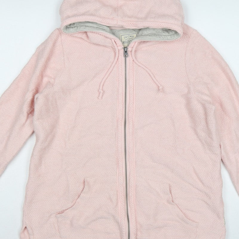 FatFace Women Pink M Full Zip Hooded Cotton Hoodie Pockets