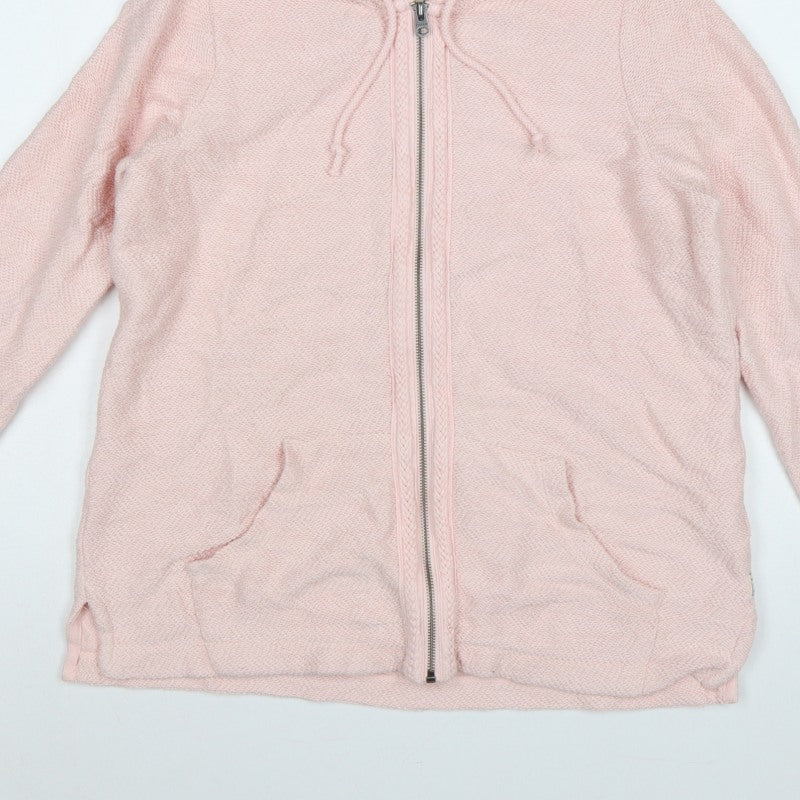 FatFace Women Pink M Full Zip Hooded Cotton Hoodie Pockets