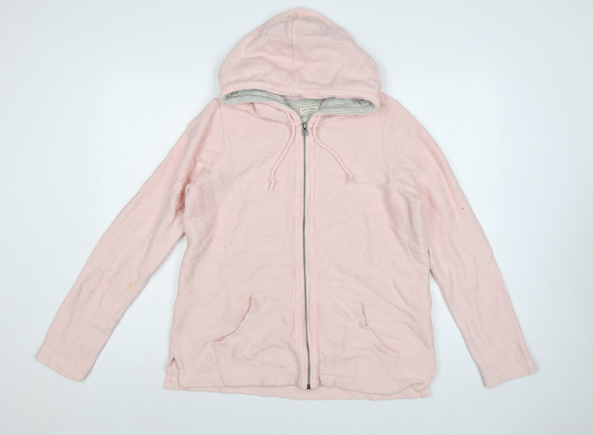FatFace Women Pink M Full Zip Hooded Cotton Hoodie Pockets
