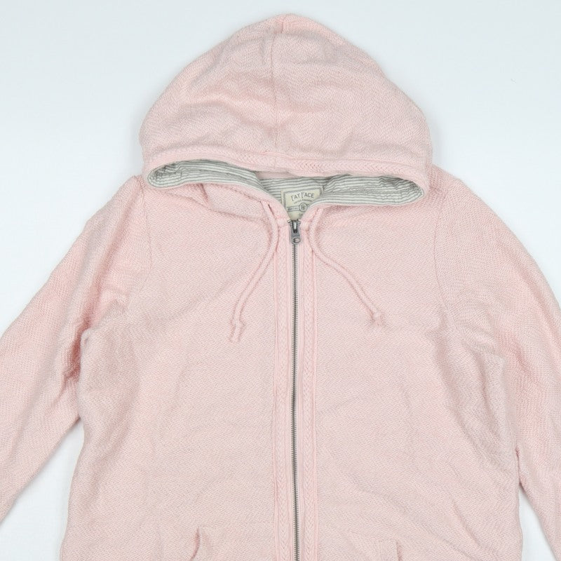 FatFace Women Pink M Full Zip Hooded Cotton Hoodie Pockets
