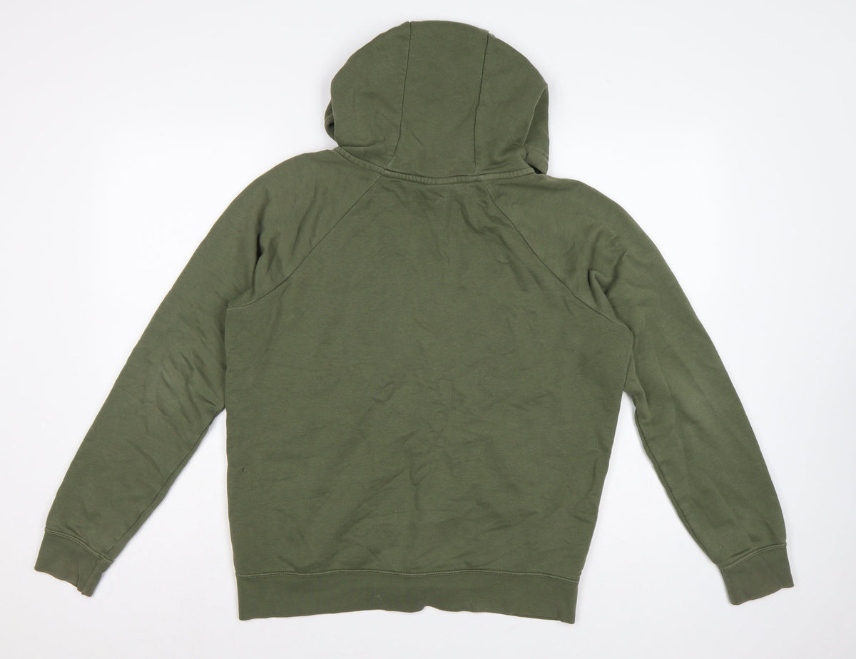 Nike Men Green M Full Zip Hooded Fleece Sweatshirt Logo