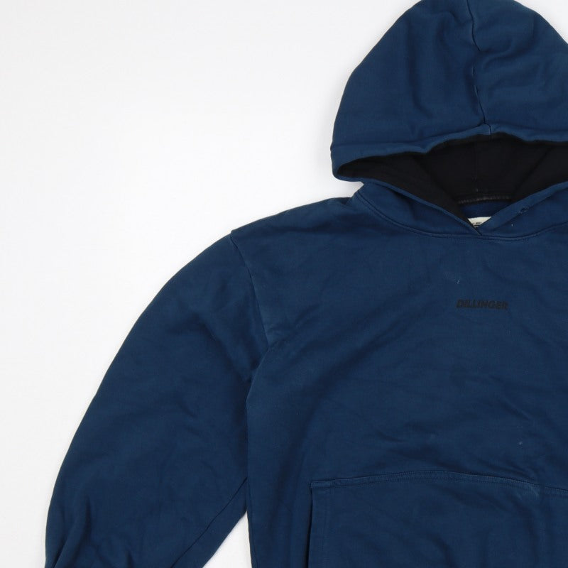 Dillinger Men’s Blue L Pullover Hooded Cotton Logo Hoodie