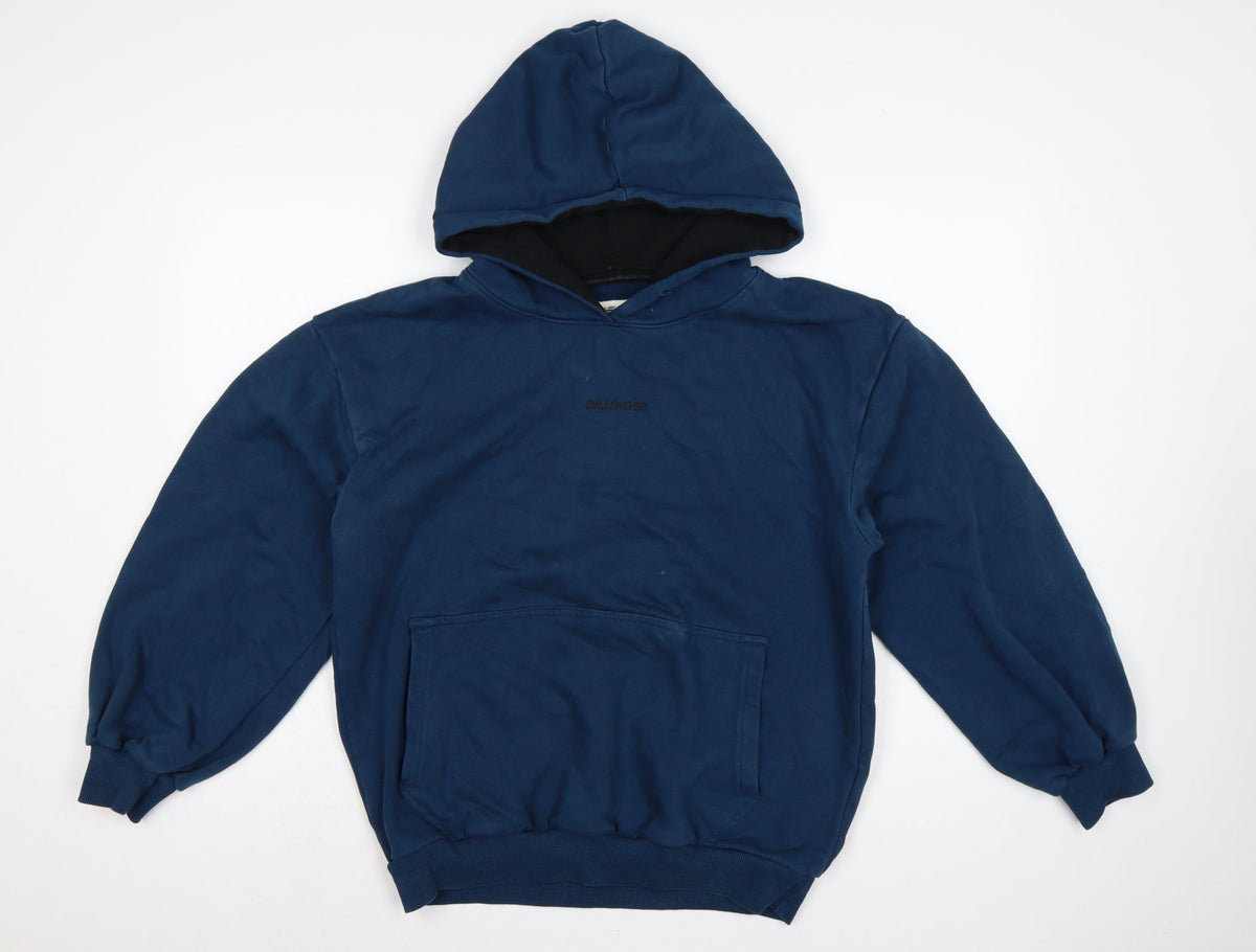 Dillinger Men’s Blue L Pullover Hooded Cotton Logo Hoodie