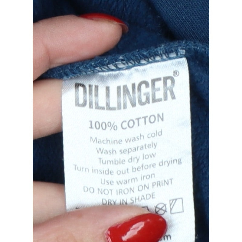 Dillinger Men’s Blue L Pullover Hooded Cotton Logo Hoodie