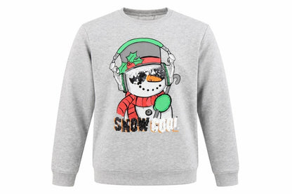 Next Girls Grey 16 Years Pullover Sweatshirt Christmas Snowman Sequin