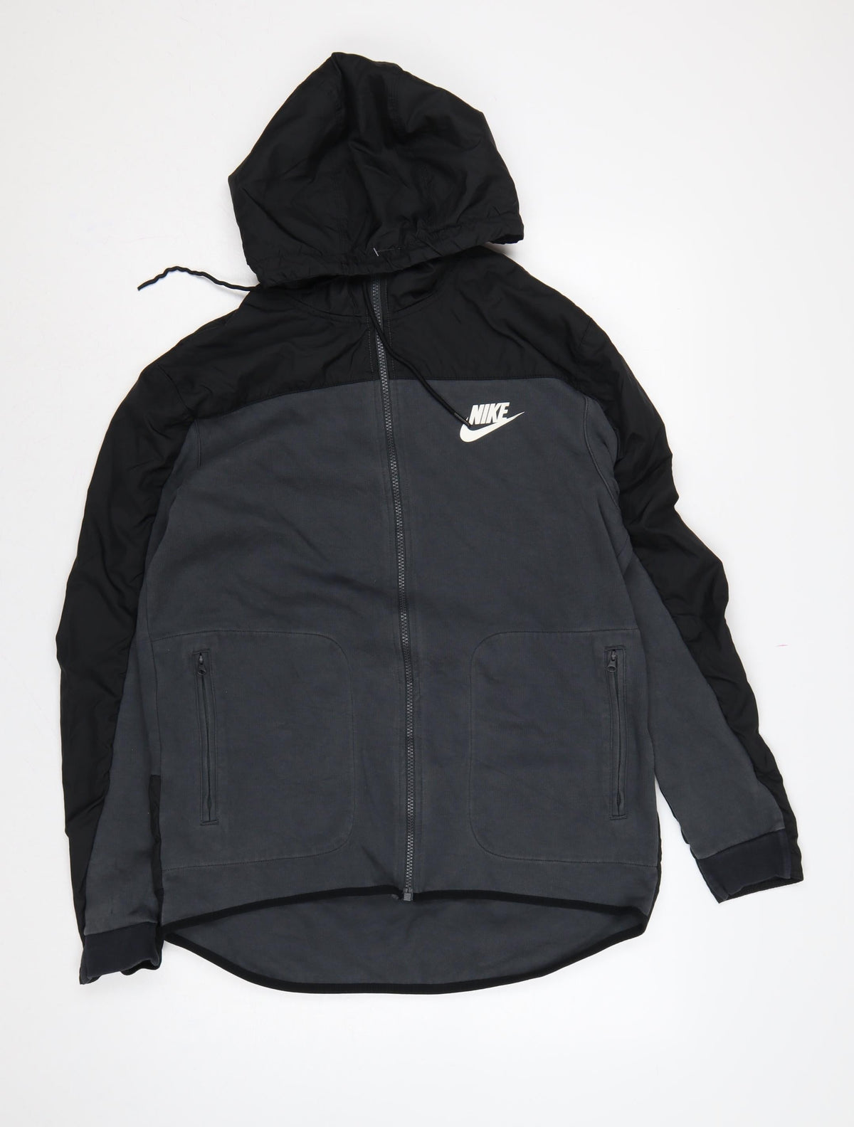 Nike Men’s Grey L Full Zip Hooded Sports Sweatshirt Jacket