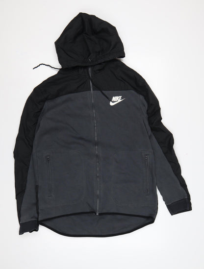Nike Men’s Grey L Full Zip Hooded Sports Sweatshirt Jacket