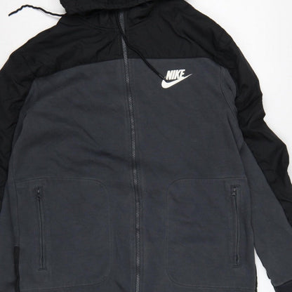 Nike Men’s Grey L Full Zip Hooded Sports Sweatshirt Jacket