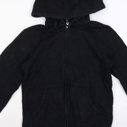 Uniqlo Men Black M Full Zip Cotton Hoodie Hooded Pockets