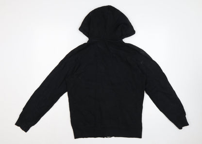 Uniqlo Men Black M Full Zip Cotton Hoodie Hooded Pockets