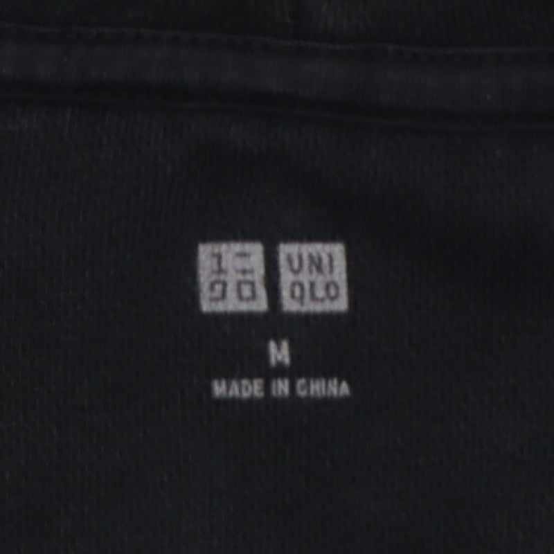 Uniqlo Men Black M Full Zip Cotton Hoodie Hooded Pockets
