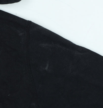 Uniqlo Men Black M Full Zip Cotton Hoodie Hooded Pockets