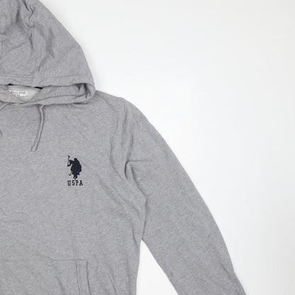 U.S. Polo Assn. Men’s Grey L Pullover Hoodie Embroidered Logo