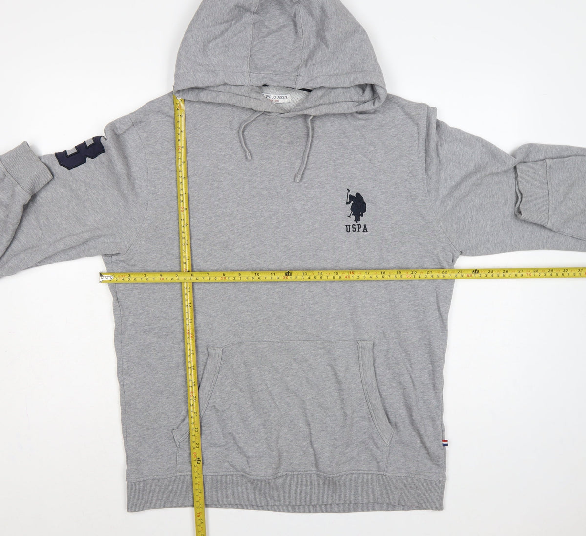 U.S. Polo Assn. Men’s Grey L Pullover Hoodie Embroidered Logo