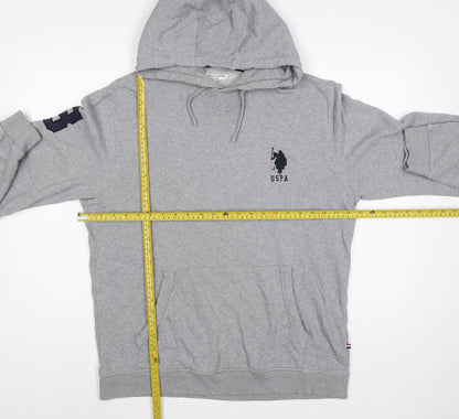 U.S. Polo Assn. Men’s Grey L Pullover Hoodie Embroidered Logo