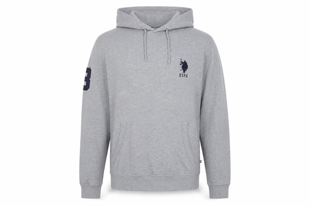 U.S. Polo Assn. Men’s Grey L Pullover Hoodie Embroidered Logo