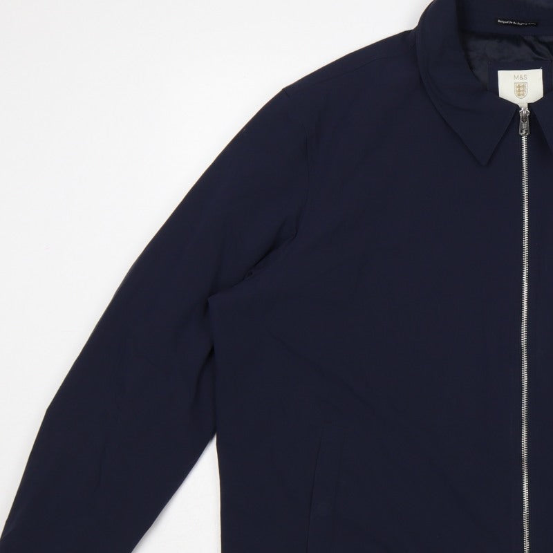 Marks and Spencer Men’s Blue 3XL Zip Front Lined Basic Jacket