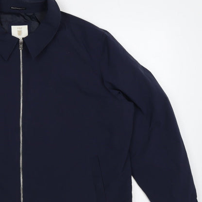 Marks and Spencer Men’s Blue 3XL Zip Front Lined Basic Jacket