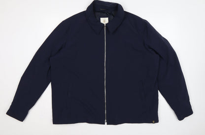Marks and Spencer Men’s Blue 3XL Zip Front Lined Basic Jacket