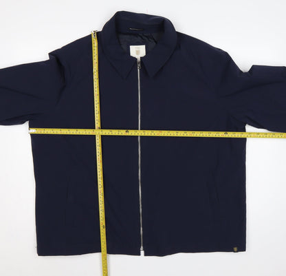 Marks and Spencer Men’s Blue 3XL Zip Front Lined Basic Jacket