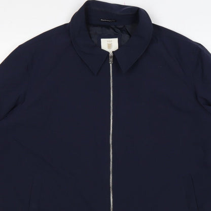 Marks and Spencer Men’s Blue 3XL Zip Front Lined Basic Jacket
