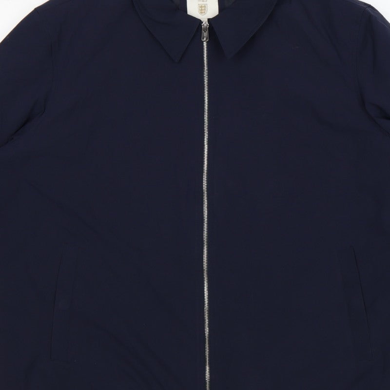 Marks and Spencer Men’s Blue 3XL Zip Front Lined Basic Jacket