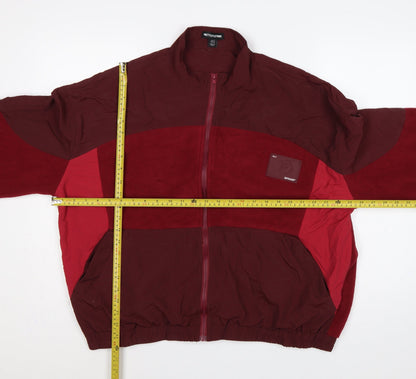 PrettyLittleThing Women Red XL Colour Block Fleece Bomber Jacket