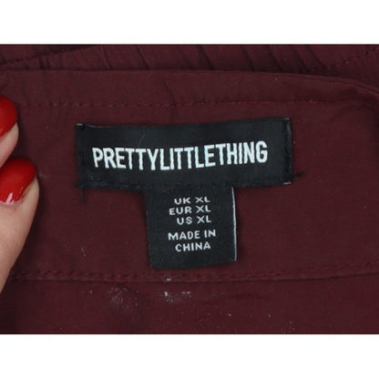 PrettyLittleThing Women Red XL Colour Block Fleece Bomber Jacket