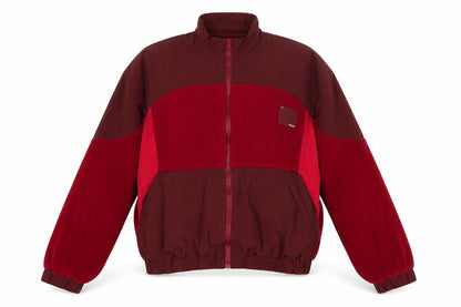 PrettyLittleThing Women Red XL Colour Block Fleece Bomber Jacket